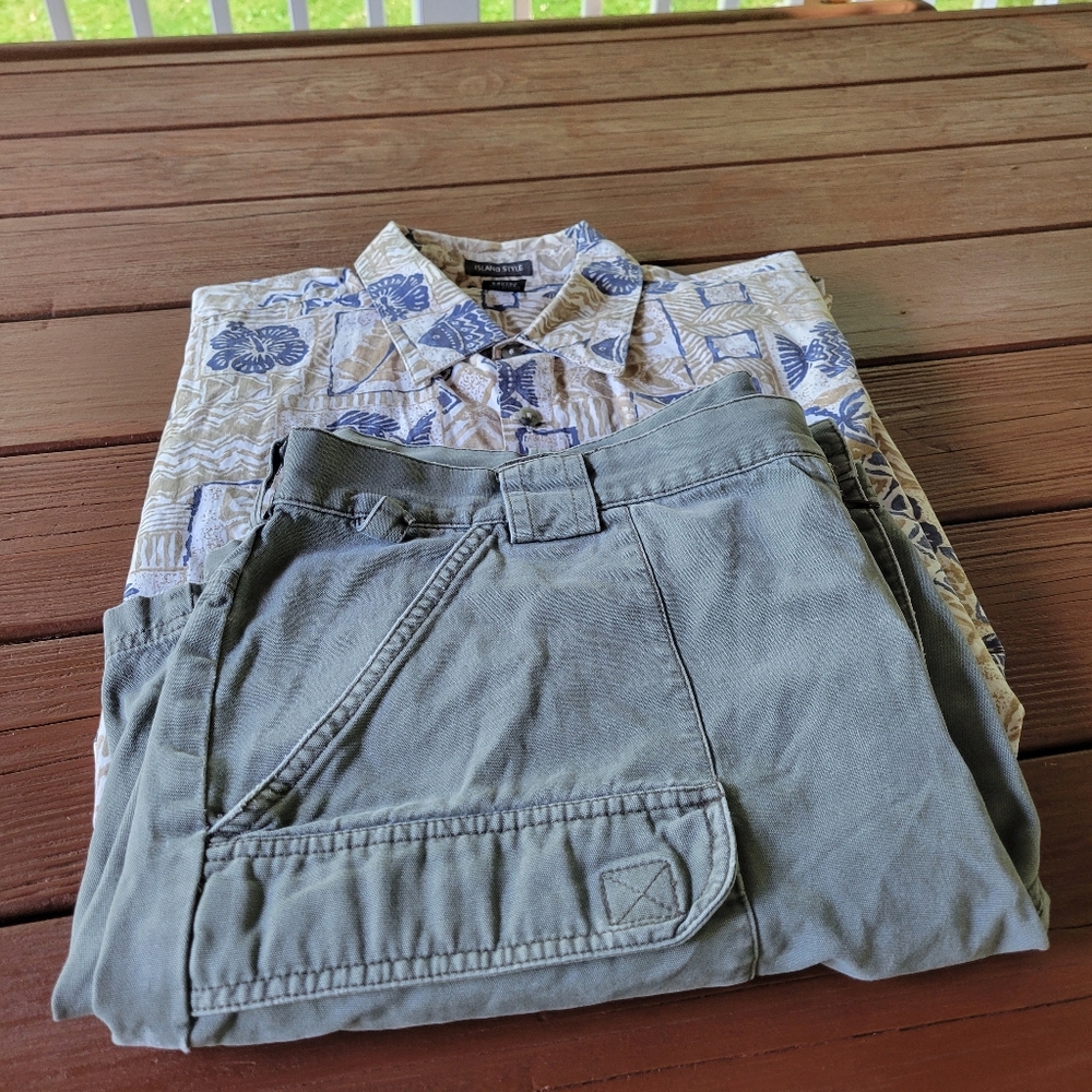 Men's Big & Tall Short Sleeve Shirt & Shorts Combo Set